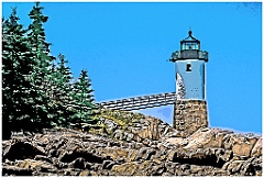 Isle au Haut Lighthouse Tower in Maine - Digital Painting